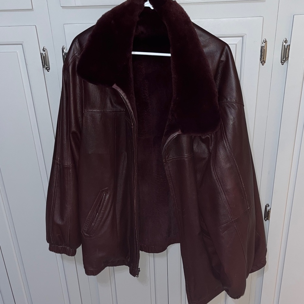 Women's reversible leather / mink coat - large